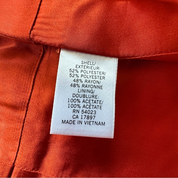 Banana Republic orange‎ lined textured blazer button closure pockets women’s 2 - Picture 12 of 14